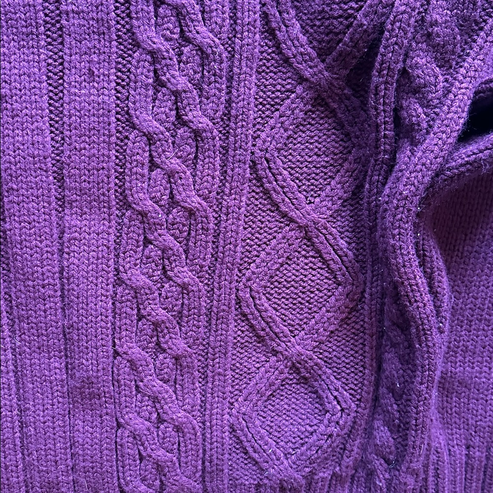 Vtg Oakton cable fisherman knit sweater - Picture 3 of 4